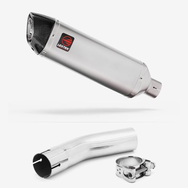 Lextek Stainless Steel VP1 Matt Exhaust 300mm with Link Pipe for Lexmoto LXR 125 & 380