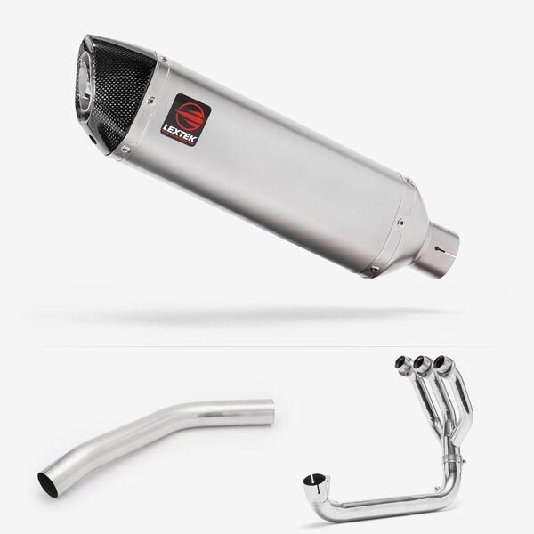 Lextek Stainless Steel VP1 Matt Exhaust System 300mm for Triumph Tiger 800 (10-21)