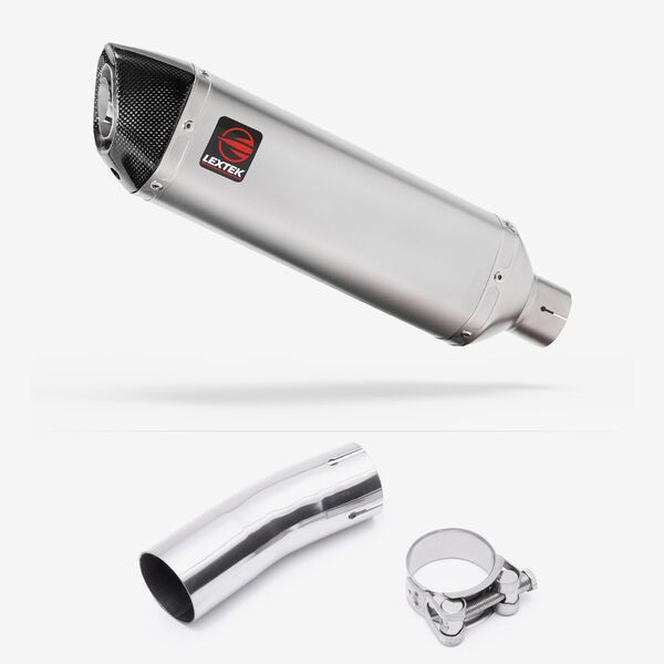 Lextek Stainless Steel VP1 Matt Exhaust 300mm with Link Pipe for Kawasaki Ninja 400 & Z400 (18-24)
