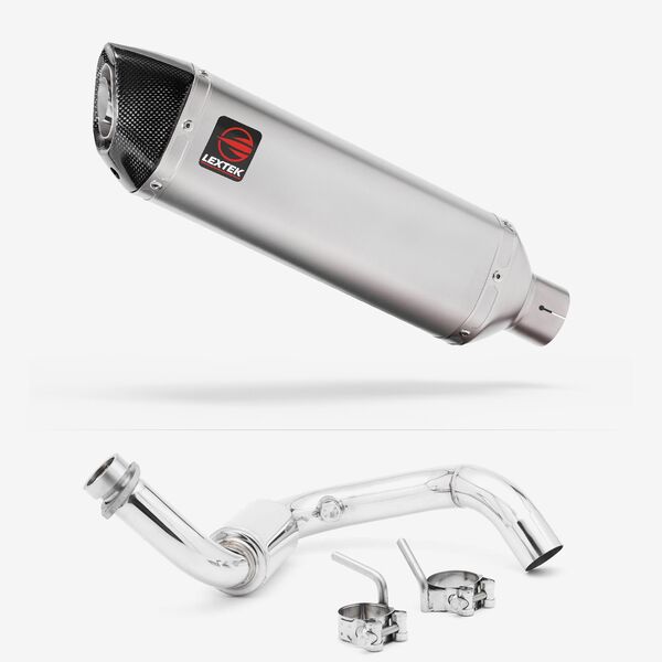 Lextek Matt Stainless Steel VP1 300mm Exhaust System for BMW G310 R / GS (16-24)