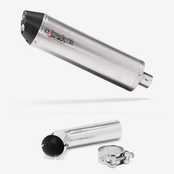 Lextek Stainless Steel RP1 Gloss Oval Exhaust 400mm with Link Pipe