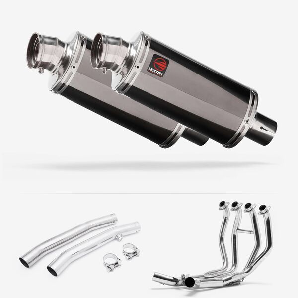 Lextek Smoked Stainless Steel OP16 250mm Exhaust with Link Pipes