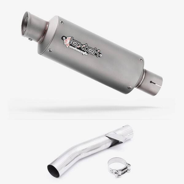 Lextek Stainless Steel GP1 Matt GP Stubby Exhaust 240mm with Link Pipe