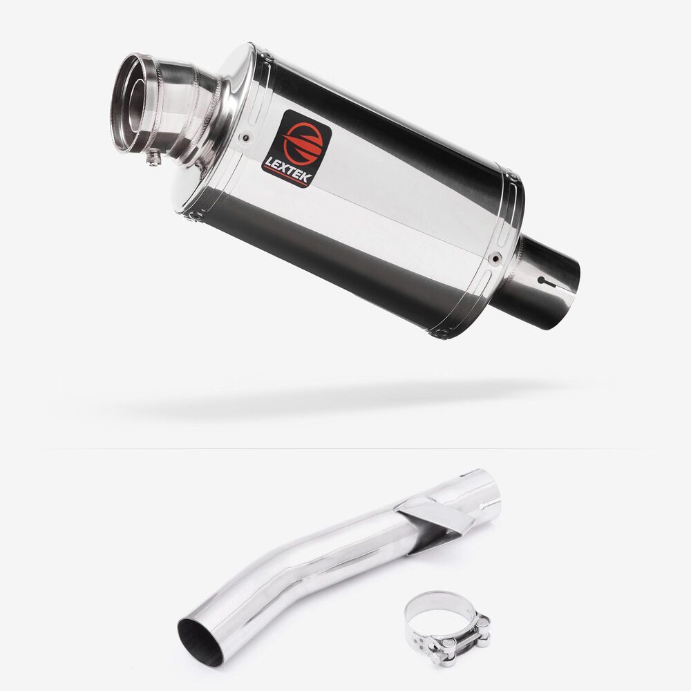 Lextek Lextek OP4 Polished S/Steel Exhaust 200mm with Link Pipe for