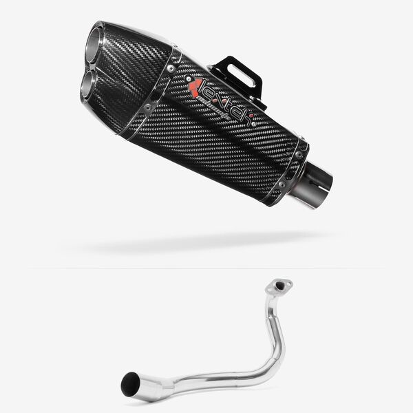 Lextek XP13C Carbon Fibre Exhaust System 210mm for Honda PCX 125 (18-19)