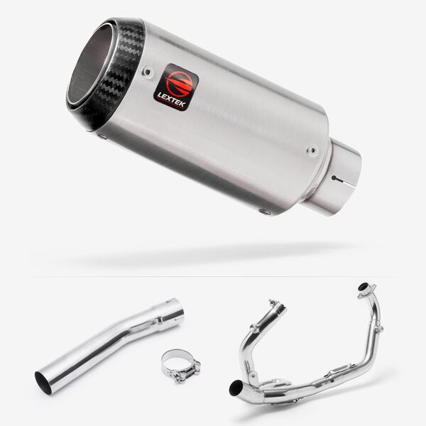Lextek Matt Stainless Steel CP1 150mm Exhaust System for Suzuki SV650 (03-15)
