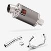 Lextek Smoked Stainless Steel OP15 200mm Exhaust System for Suzuki SV650 (03-15)