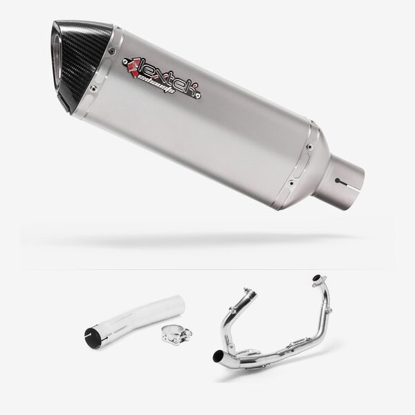 Lextek Stainless Steel ST1 Matt Exhaust System 300mm for Suzuki SV650 (03-15)
