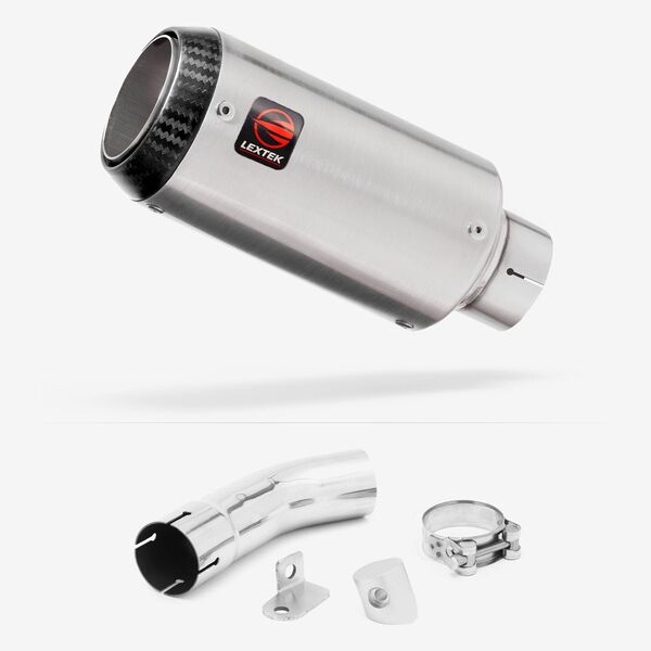 Lextek Matt Stainless Steel CP1 150mm Exhaust with Link Pipe for Suzuki GSX-S 1000 (15-20)