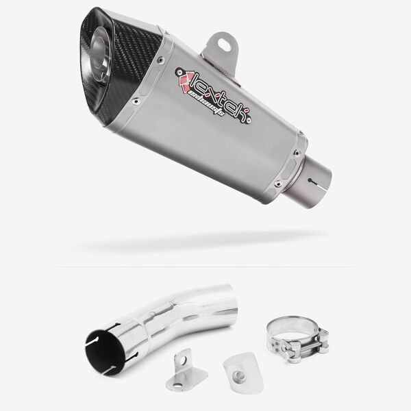 Lextek Stainless Steel XP10 Matt Exhaust 210mm with Link Pipe for Suzuki GSX-S 1000 (15-20)