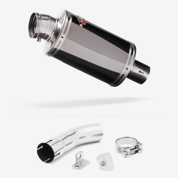 Lextek OP15 Dark Tint Stainless Exhaust 200mm with Link Pipe for Suzuki GSX-S 1000 (15-20)