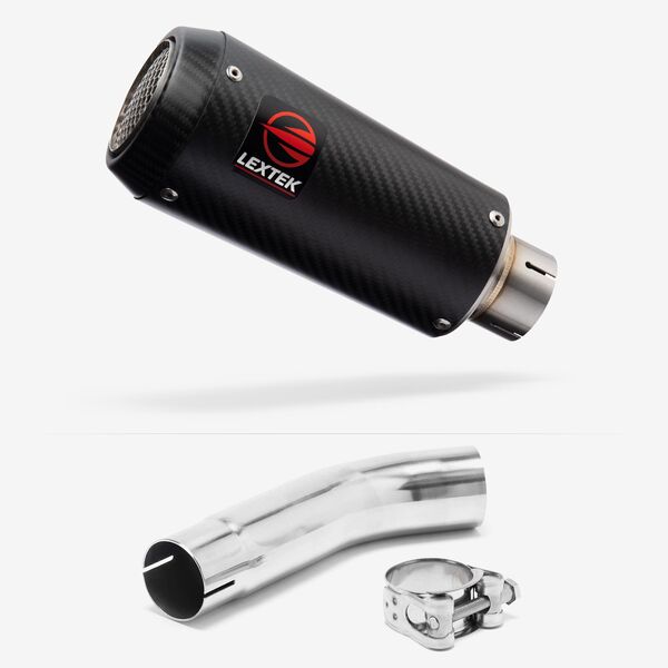 Lextek Carbon Fibre CP9C 180mm Exhaust with Link Pipe for Suzuki GSXR 600/750 (11- )