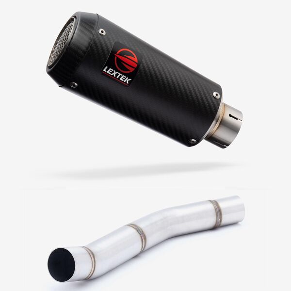 Lextek Carbon Fibre CP9C 180mm Exhaust with Link Pipe for Kawasaki Z750 (07-12)