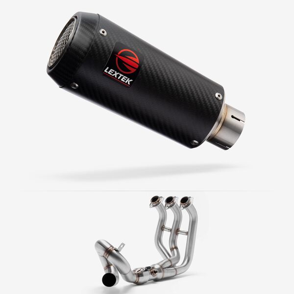 Lextek CP9C Full Carbon Exhaust System 180mm Low Level for Yamaha MT-09 (13-20)