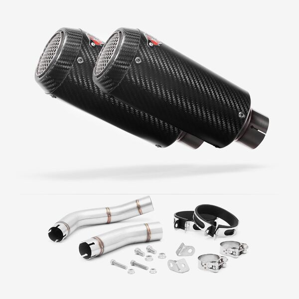 Lextek Carbon Fibre CP9C 180mm Exhaust with Link Pipe for Yamaha YZF R1 (09-14)