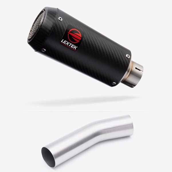 Lextek Carbon Fibre CP9C 180mm Exhaust with Link Pipe for Kawasaki ZX-10R Ninja (08-10)