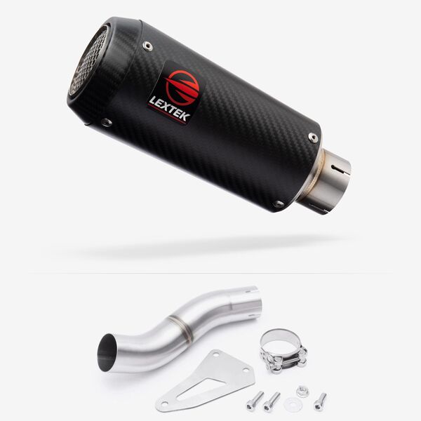 Lextek Carbon Fibre CP9C 180mm Exhaust with Low Level Link Pipe