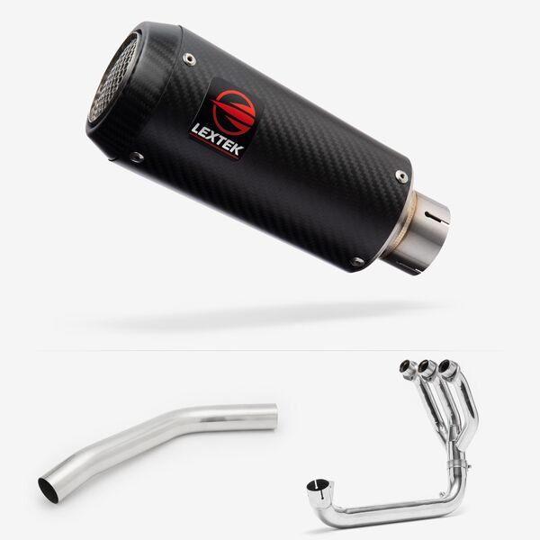 Lextek Carbon Fibre CP9C 180mm Exhaust System for Triumph Tiger 800 (10-21)
