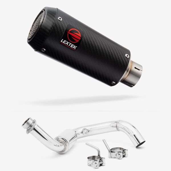 Lextek Carbon Fibre CP9C 180mm Exhaust System for BMW G310 R / GS (16-24)