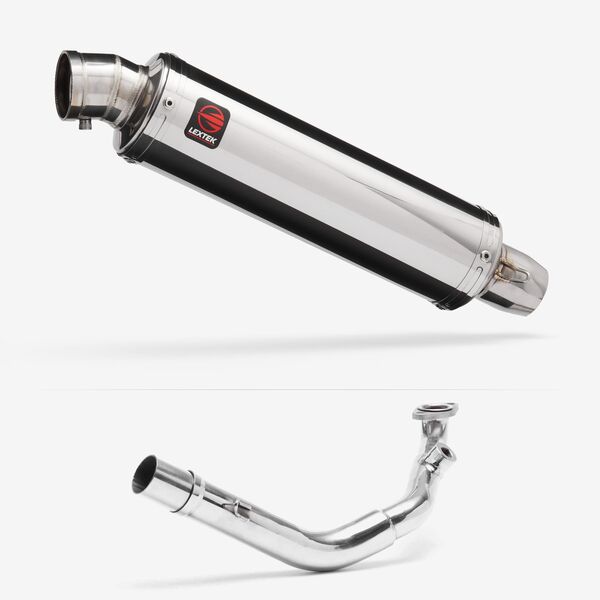 Lextek RR4 S/Steel Round Exhaust System 400mm for Lexmoto FMX 125 EFI