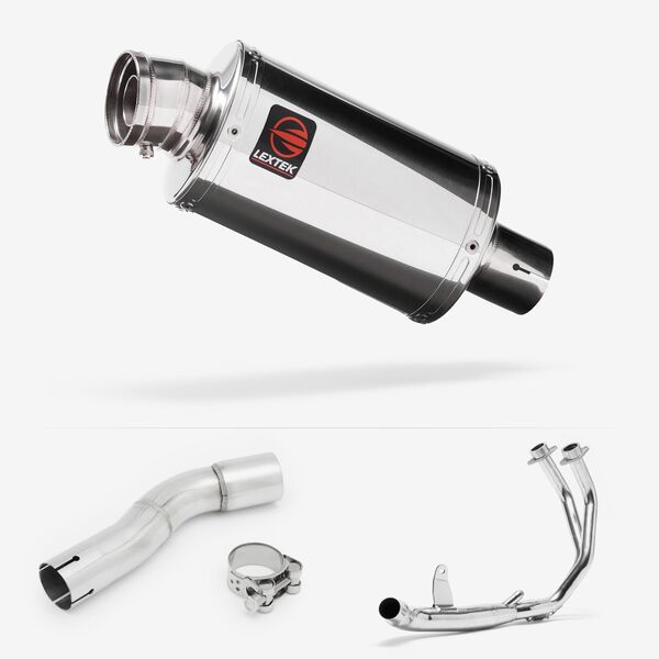 Lextek Polished Stainless Steel OP4 200mm Exhaust System for Honda CMX500 Rebel (17-24)