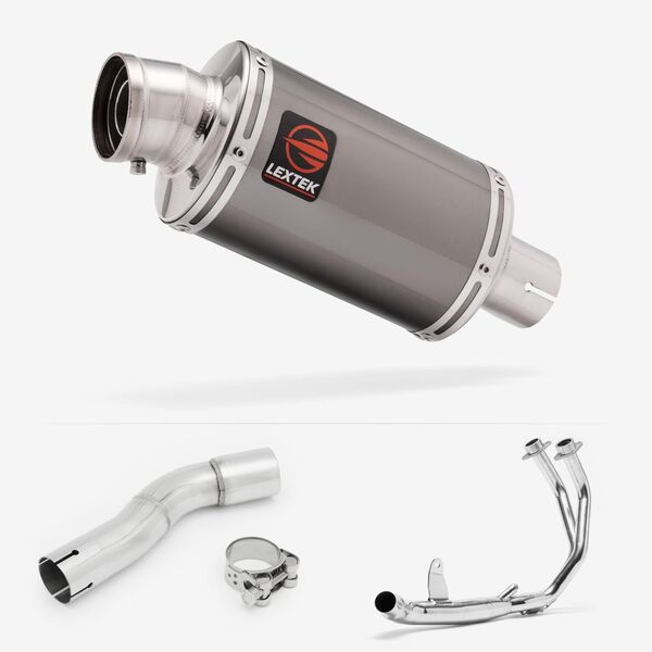 Lextek Smoked Stainless Steel OP15 200mm Exhaust System for Honda CMX500 Rebel (17-24)