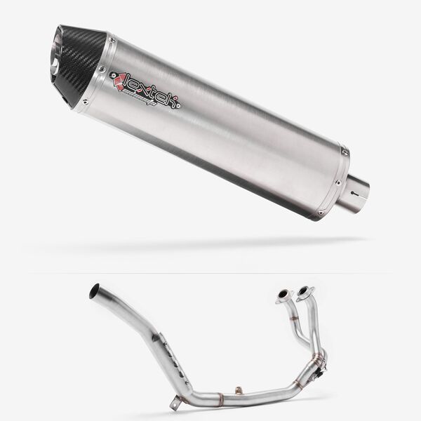 Lextek Stainless Steel RP1 Gloss Oval Exhaust System 400mm for Honda CRF1000 Africa Twin (16-19)