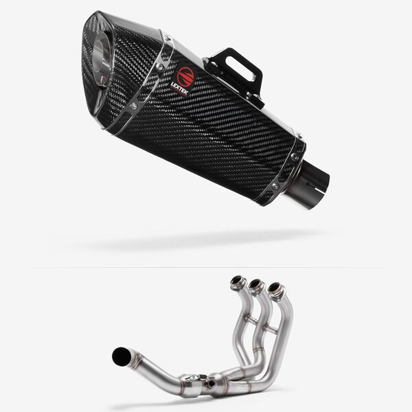 Lextek Carbon Fibre XP8C Exhaust System 210mm Low Level for Yamaha MT-09 Tracer (14-20)