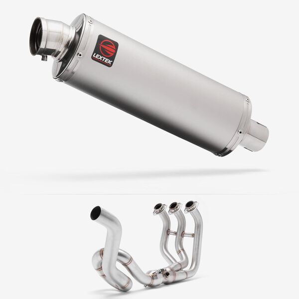 Lextek Stainless Steel OP1 Matt Exhaust System 350mm High Level for Yamaha MT-09 Tracer (14-20)