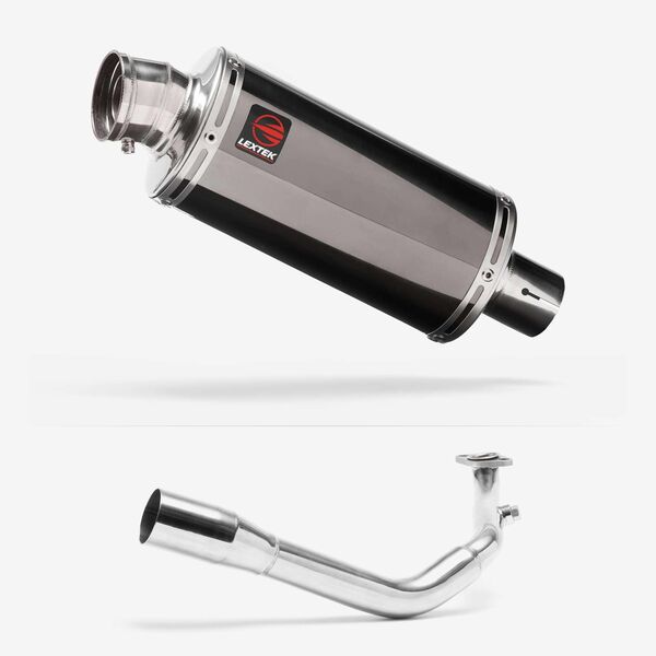 Lextek Smoked Stainless Steel OP16 250mm Exhaust System for Lexmoto Titan 125