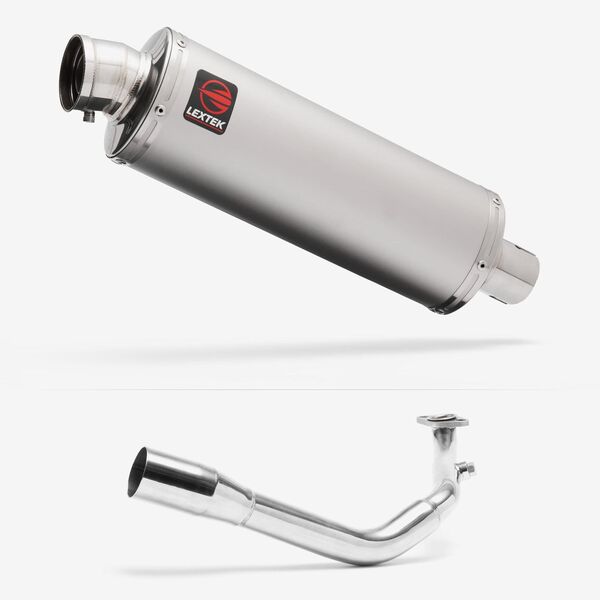 Lextek Stainless Steel OP1 Matt Exhaust System 350mm for Lexmoto Titan 125