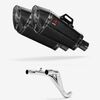 Lextek Carbon Fibre XP8C Exhaust 210mm Twin Underseat with Link Pipe