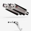 Lextek Smoked Stainless Steel OP16 250mm Twin Underseat with Link Pipe