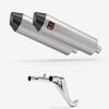 Lextek Brushed Stainless Steel RP1 400mm Twin Underseat with Link Pipe