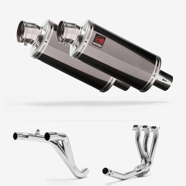 Lextek Smoked Stainless Steel OP16 250mm Exhaust System for Triumph Speed Triple 1050 (16-18)