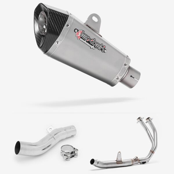 Lextek Stainless Steel XP10 Matt Exhaust System 210mm for Honda CB500X (16-18)