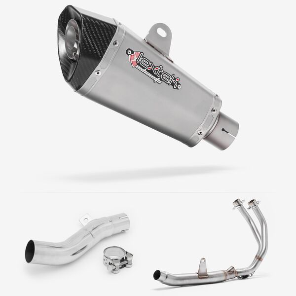 Lextek XP10 Matt S/Steel Exhaust System 210mm for Honda CB500X (16-18)