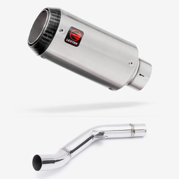 Lextek Matt Stainless Steel CP1 150mm Exhaust with Link Pipe for Kawasaki Z800 (13-16)