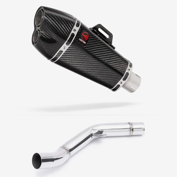 Lextek Carbon Fibre XP13C 210mm Exhaust with Link Pipe for Kawasaki Z800 (13-16)