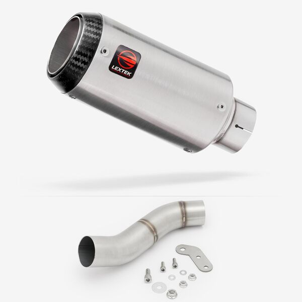 Lextek Matt Stainless Steel CP1 150mm Exhaust with Link Pipe for Ducati Monster 797 (17-18)