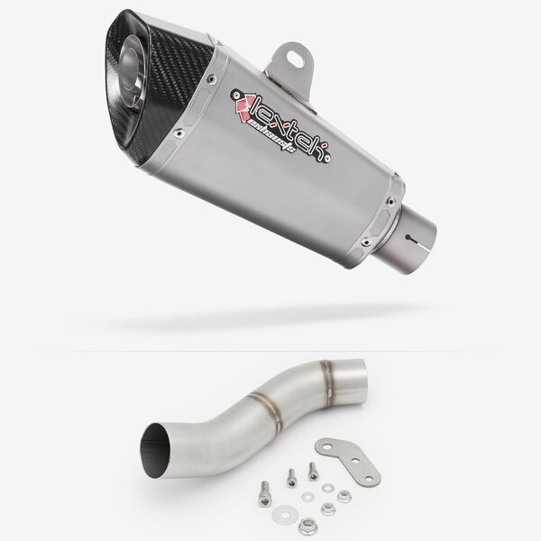 Lextek Stainless Steel XP10 Matt Exhaust 210mm with Link Pipe for Ducati Monster 797 (17-18)
