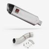 Lextek Stainless Steel VP1 Matt Exhaust 300mm with Link Pipe for Ducati Monster 797 (17-18)