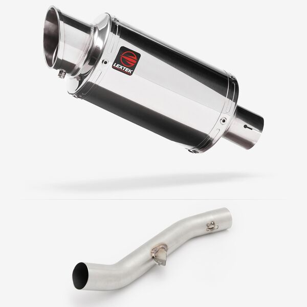 Lextek Stainless Steel YP4 Stubby Exhaust 200mm Exhaust with High Level Link Pipe