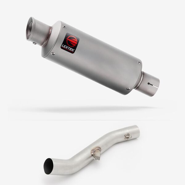 Lextek Matt Stainless Steel GP1 240mm Exhaust with High Level Link Pipe for Yamaha YZF R6 (17-22)