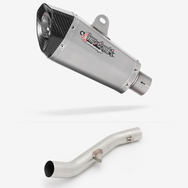 Lextek Stainless Steel XP10 Matt Exhaust 210mm High Level with Link Pipe for Yamaha YZF R6 (17-22)