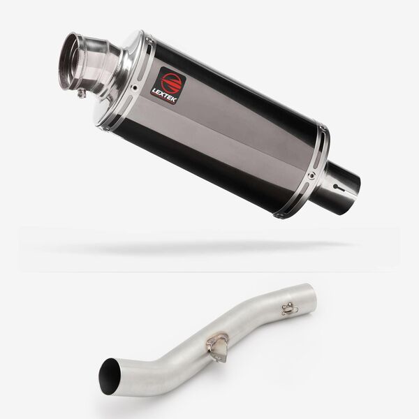 Lextek Smoked Stainless Steel OP16 250mm Exhaust with High Level Link Pipe