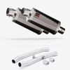 Lextek Smoked Stainless Steel OP16 250mm Exhaust with Link Pipes for Kawasaki ZZR1400 (08-11)