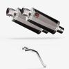 Lextek Smoked Stainless Steel OP16 250mm Exhaust with Link Pipe for Honda VFR800 (02-13)