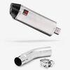 Lextek Brushed Stainless Steel RP2 300mm Exhaust with Link Pipe for Suzuki GSR750 (11-16)
