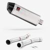 Lextek Stainless Steel RP2 Gloss Oval Exhaust 300mm with Link Pipe for KTM 690 Duke (12-15)